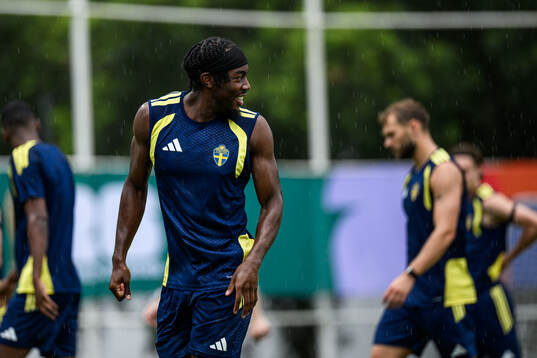 Anthony Elanga  of the Swedish national football team at a