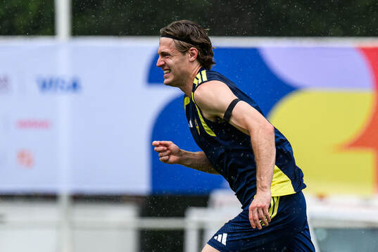 Mattias Svanberg of the Swedish national football team at a