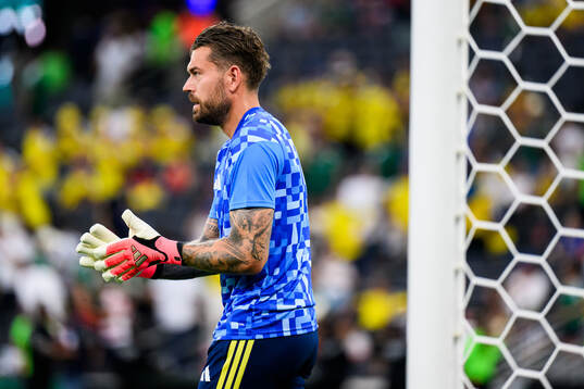 goalkeeper Kristoffer Nordfeldt of Sweden