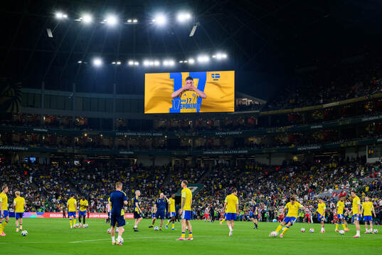 Viktor Gyökeres of Sweden is presented