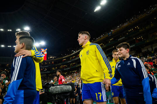 Yasin Ayari, Viktor Gyökeres and Benjamin Nygren of Sweden