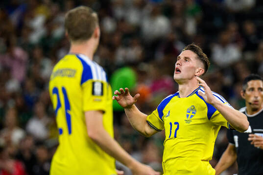 Viktor Gyökeres of Sweden reacts