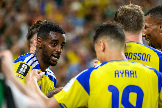 Alexander Isak of Sweden celebrates
