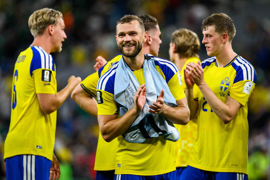 Jesper Karlström of Sweden celebrates