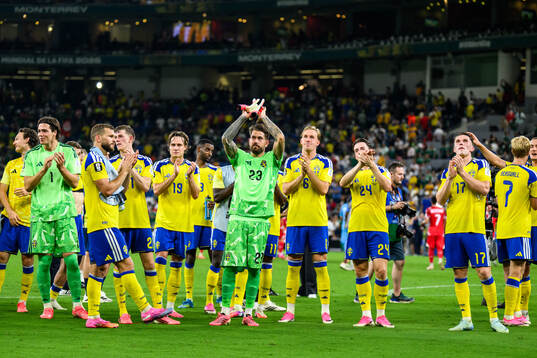 goalkeeper Kristoffer Nordfeldt of Sweden celebrates