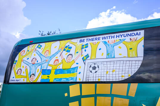 The Swedish national football team's bus