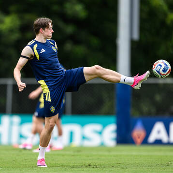 Elliot Stroud of the Swedish national football team at a