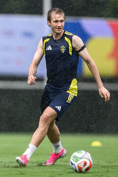 Benjamin Nygren of the Swedish national football team at a