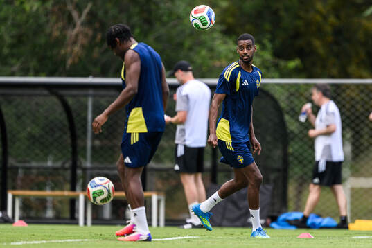 Alexander Isak of the Swedish national football team at a