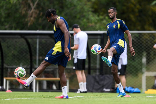 Anthony Elanga and Alexander Isak of the Swedish national