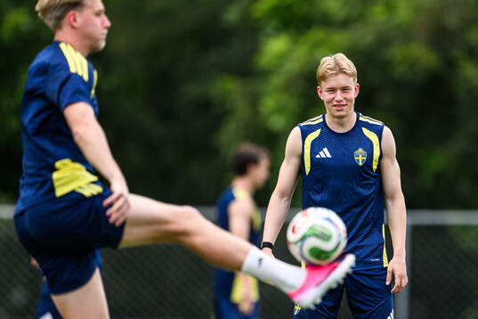 Daniel Svensson of the Swedish national football team at a