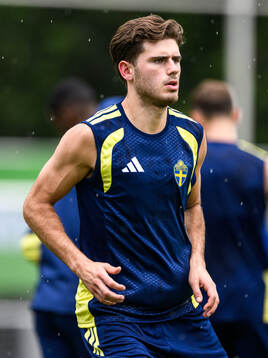 Besfort Zeneli of the Swedish national football team at a