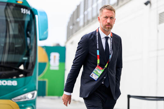 Head coach Graham Potter of Sweden arrive at Estadio