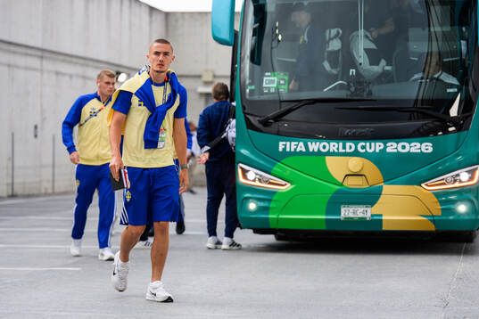 Gustaf Lagerbielke of Sweden arrives at Estadio Monterrey