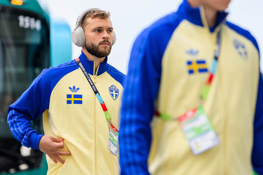 Jesper Karlström of Sweden arrives at Estadio Monterrey