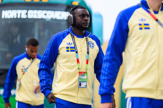 Ken Sema of Sweden arrives at Estadio Monterrey