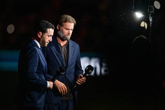 Johan Kücükaslan and Olof Mellberg from the Swedish