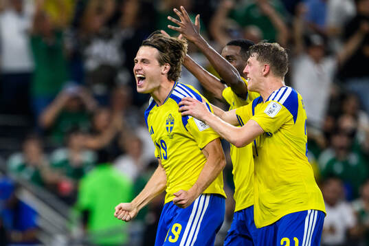Mattias Svanberg of Sweden celebrates