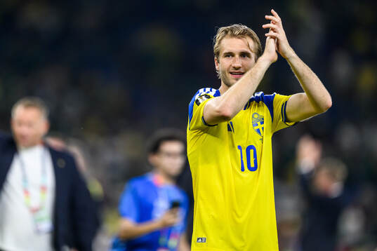 Benjamin Nygren of Sweden celebrates