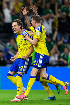 Mattias Svanberg of Sweden celebrates
