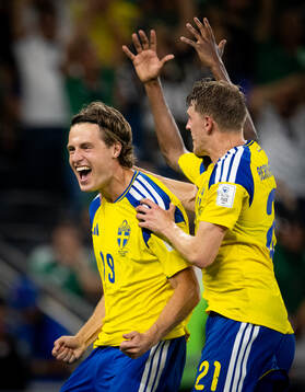 Mattias Svanberg of Sweden celebrates