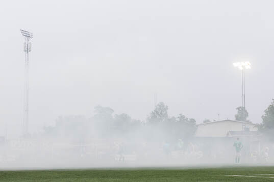 Spelavbrott på grund av rök från pyroteknik