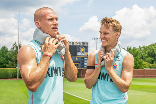 Leo Østigård and Martin Ødegaard of the Norwegian