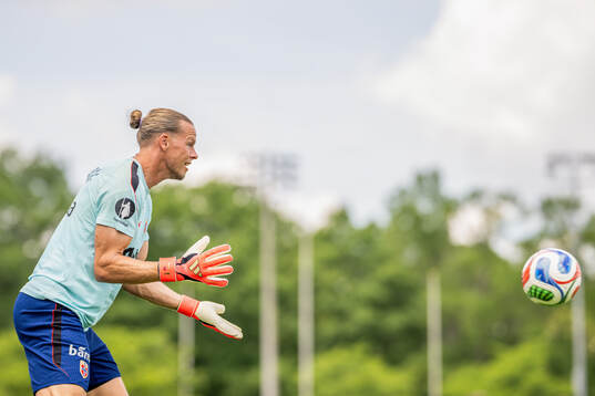 Goalkeeper Ørjan Håskjold Nyland of the Norwegian