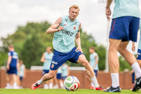 Sondre Langås of the Norwegian national football team at a