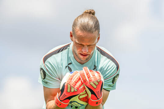 Goalkeeper Ørjan Håskjold Nyland of the Norwegian