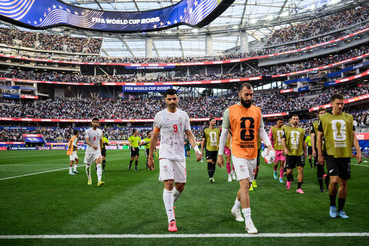 Mohammad Mohebbi, Mehdi Taremi and Ali Nemati of Iran in