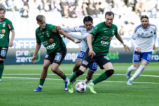 Varbergs Edvin Tellgren och IFK Norrköpings Noel Sernelius