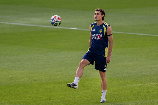 Mattias Svanberg of the Swedish national football team at a