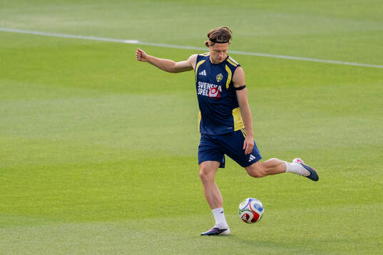 Mattias Svanberg of the Swedish national football team at a
