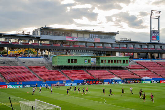 Players of the Swedish national football team at a training