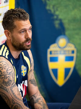 Goalkeeper Kristoffer Nordfeldt of the Swedish men's