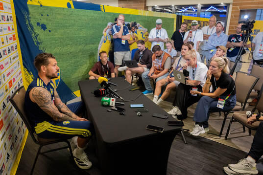 Goalkeeper Kristoffer Nordfeldt of the Swedish men's