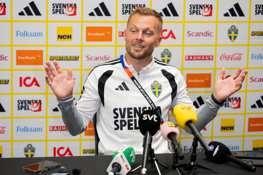 Assistant coach Sebastian Larsson of the Swedish men's