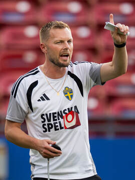 Assistant coach Sebastian Larsson of the Swedish national
