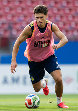 Besfort Zeneli of the Swedish national football team at a