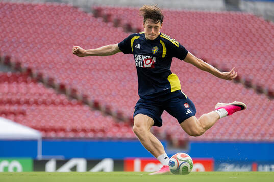 Elliot Stroud of the Swedish national football team at a