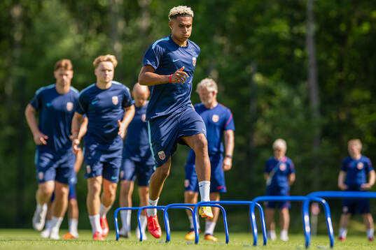 Antonio Nusa of the Norwegian national football team at a