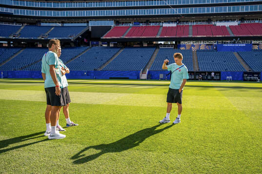 Sander Berge, Erling Braut Haaland and Martin Ødegaard of