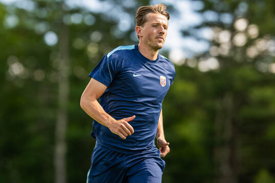 Sander Berge of the Norwegian national football team at a