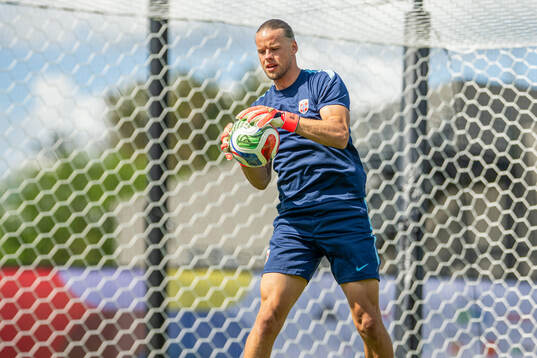 Goalkeeper Ørjan Håskjold Nyland of the Norwegian