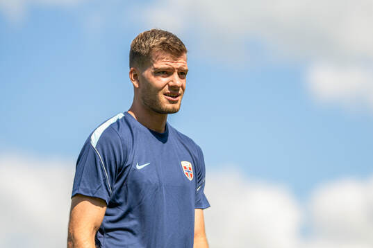 Alexander Sørloth of the Norwegian national football team