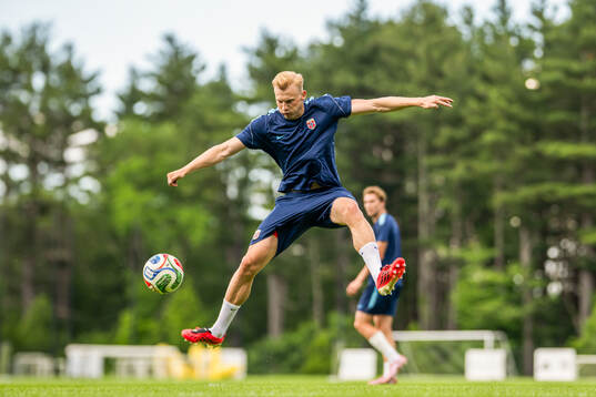 Sondre Langås of the Norwegian national football team at a