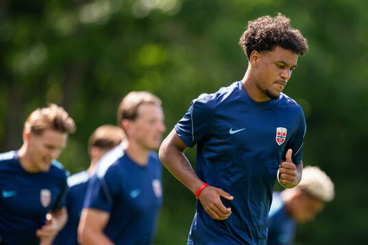 Oscar Bobb of the Norwegian national football team at a