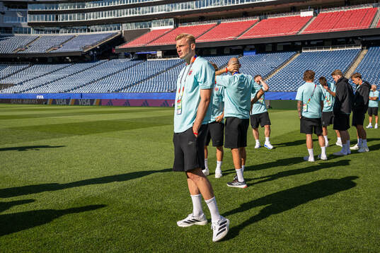 Sondre Langås of the Norwegian national football team at a