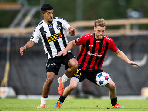 Landskronas Zakaria Loukili och Nordic Uniteds Teo Grönborg